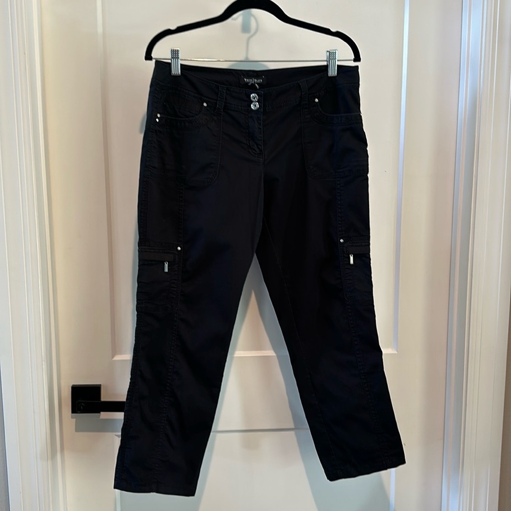 White House Black Market Dressy Crop Cargo Pants with Rhinestone Details Size 6